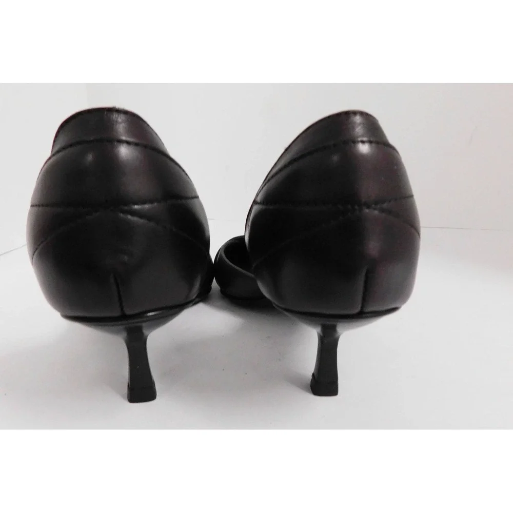 Gucci Brown Leather Pointed Buckle Kitten Heel Pumps Sz 35 C - Picture 5 of 6
